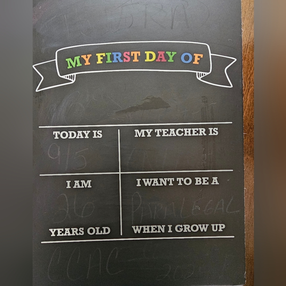 1st day/last day (2 sided) school chalkboard sign with liquid chalk markers